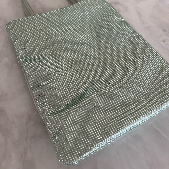 ZARA rhinestone mini tote bag green (pre owned) - Picture 12 of 13